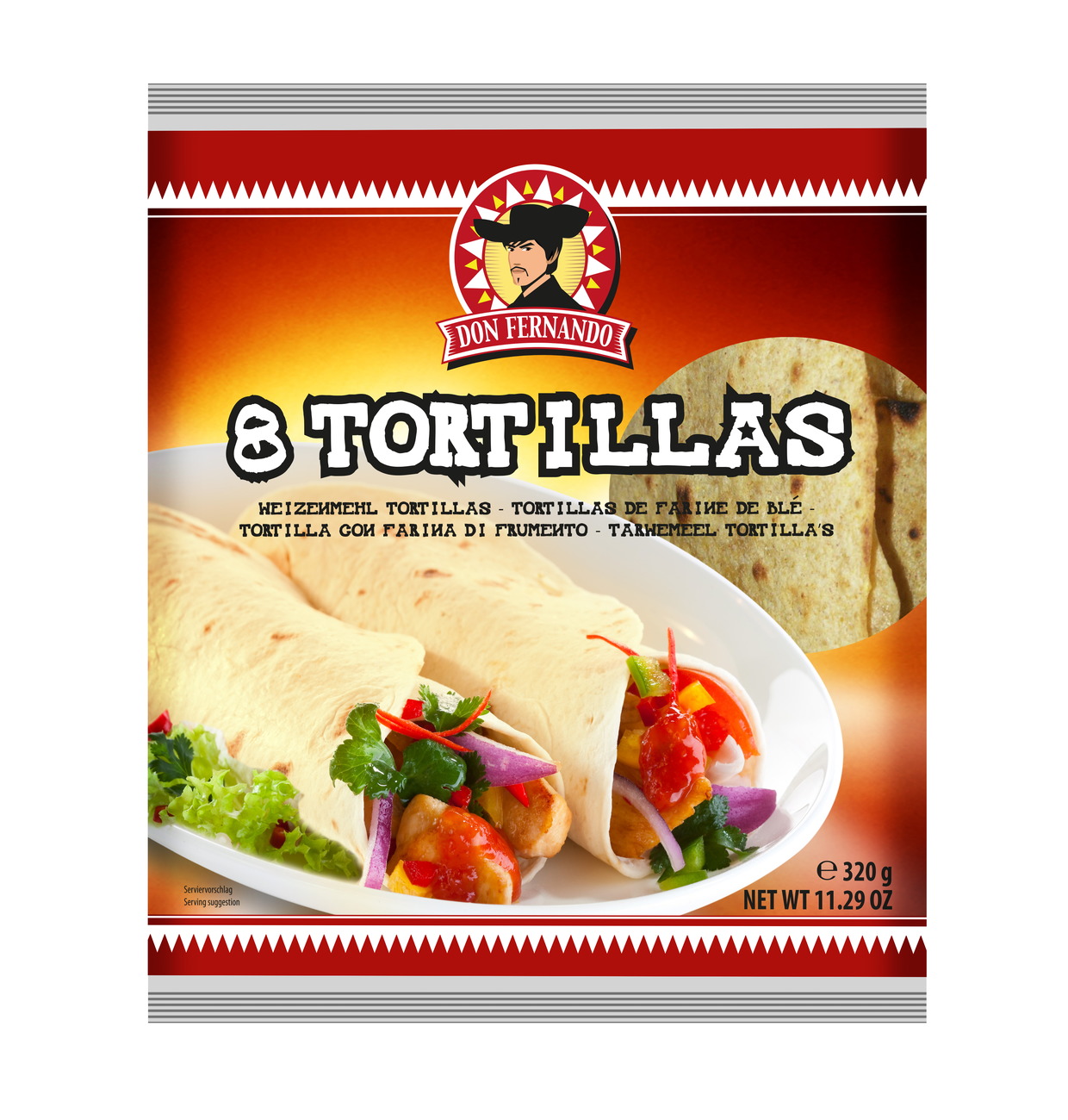 wheat flour tortillas 320g (8x20cm)
