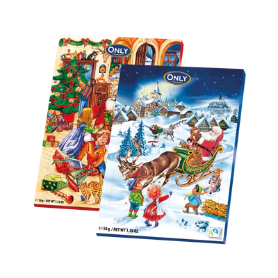 Afbeelding product 1 - Advent calendar met melkchocolade 50g