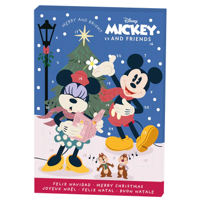 Afbeelding product 1 - Adventskalender melkchocolade Mickey Mouse 50g