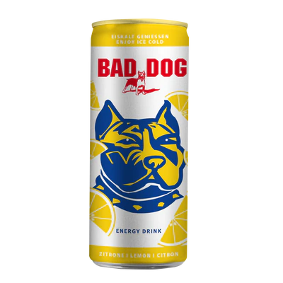 Afbeelding product 1 - Bad Dog energiedrank citroen (IT/FR/NL) 250ml