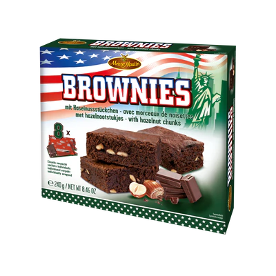 Afbeelding product 1 - Brownies hazelnoot (8x30g) 240g