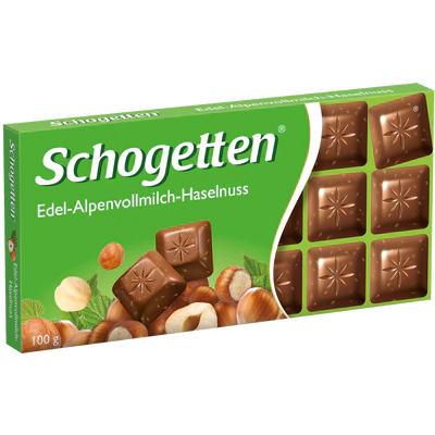 Afbeelding product 1 - Chocolade alpen melk-hazelnoot 100g