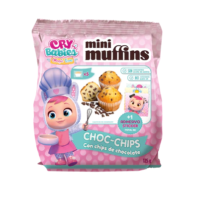 Afbeelding product 1 - Cry Babies mini muffin chocolate chips 125g