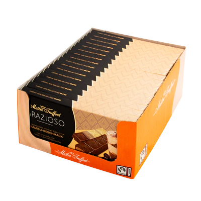 Afbeelding product 2 - Grazioso melkchocolade gevullt met creme tiramisu smaak 100g (8x12,5g)