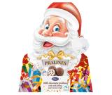 Afbeelding product 1 - Kerstman melkchocolade pralines met melkcrèmevulling & cacaokrokant 100g