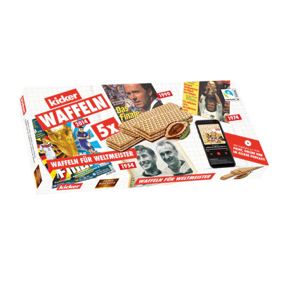 Afbeelding product 1 - "Kicker" Wafels met chocoladecr&egrave;me 225g (5x45g) - levering vanaf mei 2026