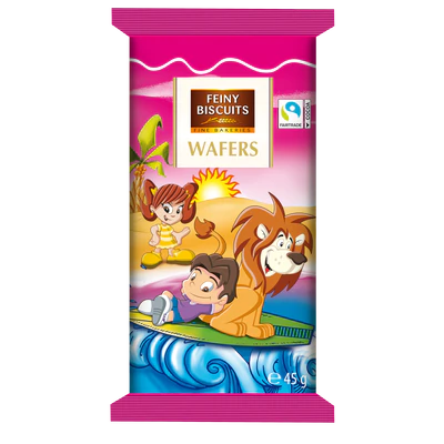 Afbeelding product 3 - Kinderen-wafels met chocoladecrème 225g (5x45g)