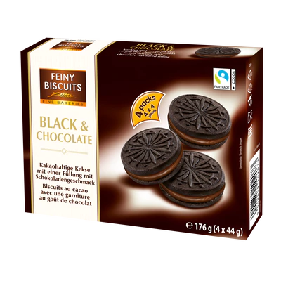 Afbeelding product 1 - Koekjes Black & Chocolate 176g