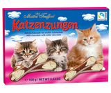 Afbeelding product - Melk & witte chocolade kattentongen 100g