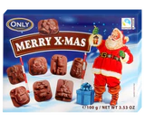 Afbeelding product 1 - Melkchocolade Merry X-mas-figuurtjes 100g