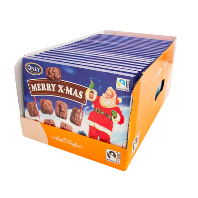 Afbeelding product 2 - Melkchocolade Merry X-mas-figuurtjes 100g
