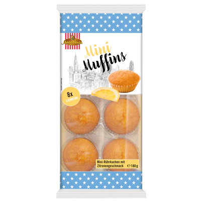 Afbeelding product 1 - Mini muffins citroen 8 stk. 180g