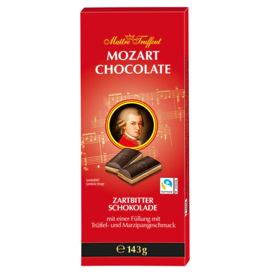 Afbeelding product 1 - Mozart Bitterzoete chocolade 143g