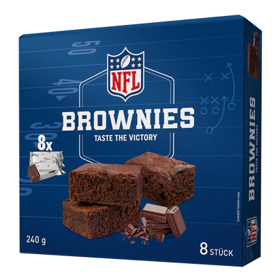Afbeelding product 1 - NFL Brownies 240g (8x30g) - Voorverkoop: levering vanaf januari 2026