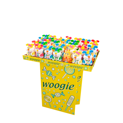 Afbeelding product 1 - Paasfiguren spaarpot met suiker pareltjes 42x110g display