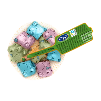 Afbeelding product 1 - Paashaasjes van melkchocolade met melkcrèmevulling 80g