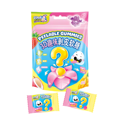Afbeelding product 1 - Peelable Gummies Mystery 12x60g toonbank display