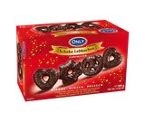 Afbeelding product 1 - Peperkoek met pure chocolade stars-hearts-pretzel 500g