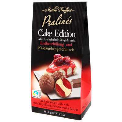 Afbeelding product 1 - Praline cake edition - aardbeien & kwarktaart 148g