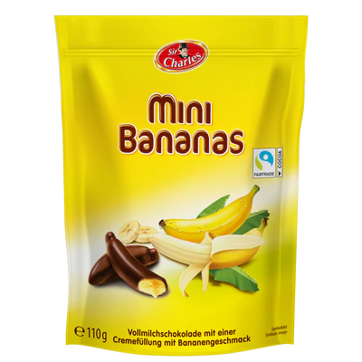 Afbeelding product 1 - Pralines Mini chocolade bananen 110g