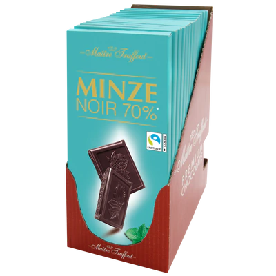 Afbeelding product 2 - Pure chocolade 70% met mint-smaak 100g