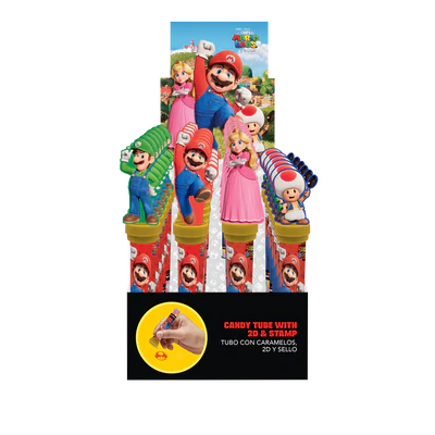 Afbeelding product 1 - Super Mario postzegel met jelly beans 8g toonbankdisplay