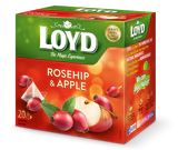 Afbeelding product - Thee roos heup & appel piramide-zak 20x2g