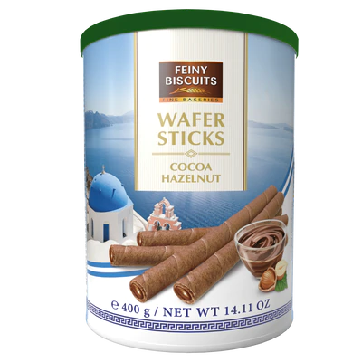 Afbeelding product 1 - Wafelrolletjes met cacao-hazelnootcreme 400g