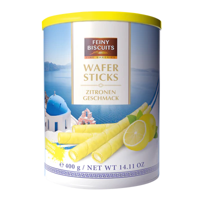 Afbeelding product 1 - Wafelrolletjes met citroensmaakcr&egrave;me 400g