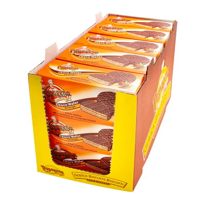 Afbeelding product 2 - Wafels met cremevulling met sinaasappelsmaak omhuld met chocolade 120g