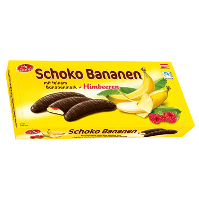 Image du produit 1 - Bananes en chocolat goût framboise 300g