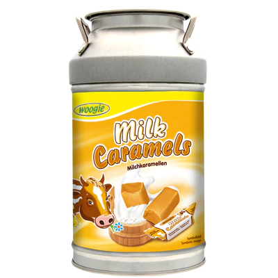 Image du produit 1 - Bidon de lait avec caramels au lait tirelire 250g