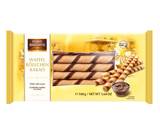 Image du produit - Biscuits roulés au cacao 160g