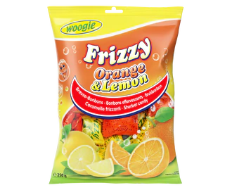 Image du produit - Bonbons effervescents frizzy orange et citron 250g
