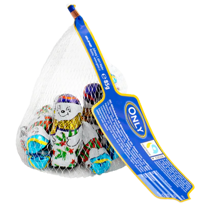 Image du produit 1 - Bonhommes de neige en chocolat au lait avec garniture à la crème au lait 85g