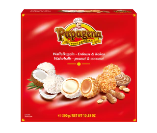Image du produit - Boules de gaufrettes à la noix de coco et à l'arachide 300g