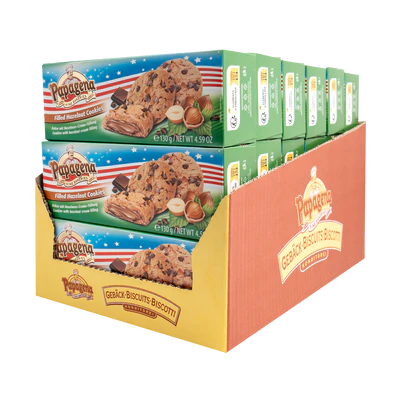 Image du produit 2 - Cookies chocolat fourrés à la crème à la noisette boîte 130g