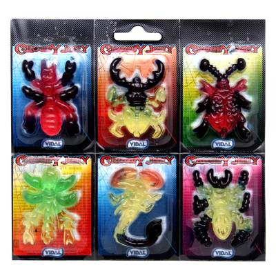 Image du produit 2 - Creepy Jelly bonbon gélifié insectes 66g (11x6 pièces à 11g) présentoir de comptoir
