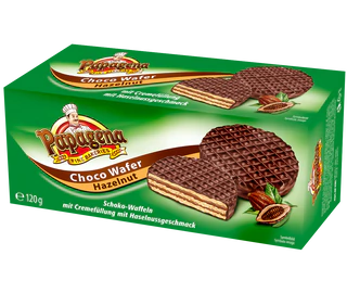 Image du produit 1 - Gaufres fourrées de crème goût noisette enrobées de chocolat 120g