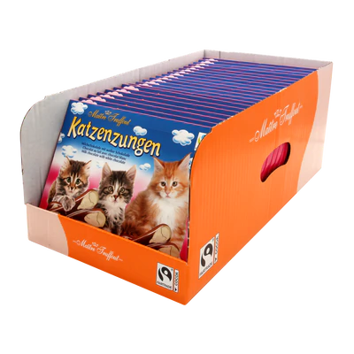 Image du produit 2 - Langues de chat en chocolat au lait et chocolat blanc 100g