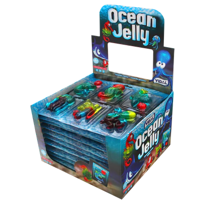 Image du produit 1 - Ocean Jelly animaux marins en gelée aux fruits 66g (11x6 pièces) présentoir de comptoir