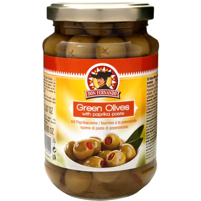 Image du produit 1 - Olives vertes fourrées à la poivronade 350g
