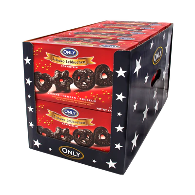 Image du produit 2 - Pain d'épice avec chocolat noir – étoiles- coeurs- bretzel 500g