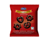 Image du produit - Pain d'&eacute;pices enrob&eacute; de chocolat noir &Eacute;toiles-C&oelig;urs-Bretzels 400g