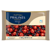 Image du produit - Pralines rouge/or en chocolat au lait avec crème à la noisette 1kg