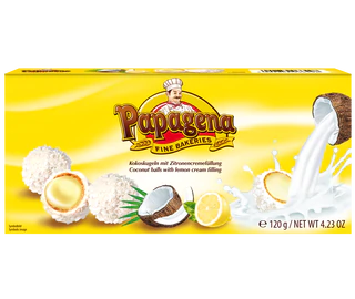 Imagen del producto - Bolas de coco con relleno de crema de limón 120g