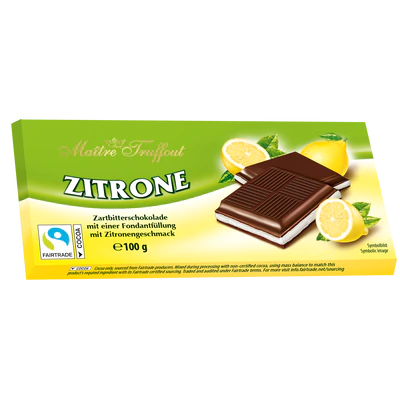 Imagen del producto 1 - Chocolate amargo con relleno de crema de limón 100g