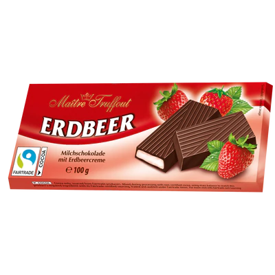 Imagen del producto 1 - Chocolate con leche relleno de crema de fresa 100g