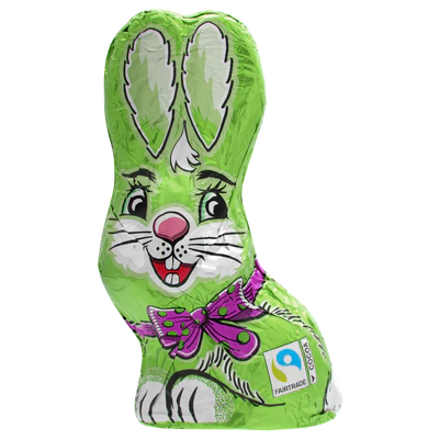 Imagen del producto 1 - Conejo sentado de chocolate con leche verde 60g