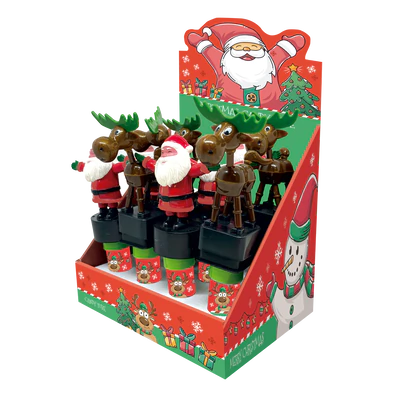 Imagen del producto 1 - Figuras navideñas bailando con caramelos expositor 5g